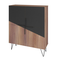 Manhattan Comfort 400AMC240 Beekman 43.7 Low Cabinet with 4 Shelves in Brown and Black